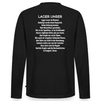 Fachkraft für Lagerlogistik/Lagerarbeiter/Lager - Männer Premium Bio Langarmshirt - Schwarz - Hinten - Nico (187cm)