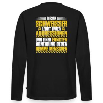 Welder welding welding shop gift - Men's Premium Organic Long Sleeve Shirt - black - Back - Nico (187cm)