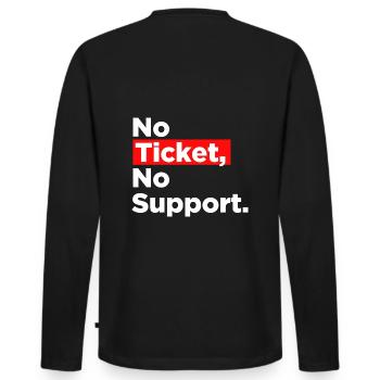 No Ticket No Support Informatiker IT Administrator - Männer Premium Bio Langarmshirt - Schwarz - Hinten - Nico (187cm)