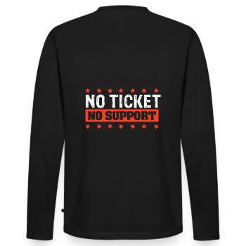 No Ticket No Support Informatiker IT Administrator - Männer Premium Bio Langarmshirt - Schwarz - Hinten - Nico (187cm)