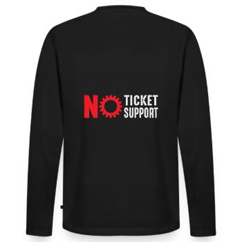 No Ticket No Support Computer Scientist IT Administrator - Men's Premium Organic Long Sleeve Shirt - black - Back - Nico (187cm)