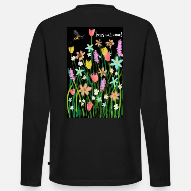 Bienentraum- Bees welcome! - Männer Premium Bio Langarmshirt - Schwarz
