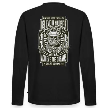 Dead Spaceman death Space - Männer Premium Bio Langarmshirt - Schwarz - Hinten - Nico (187cm)