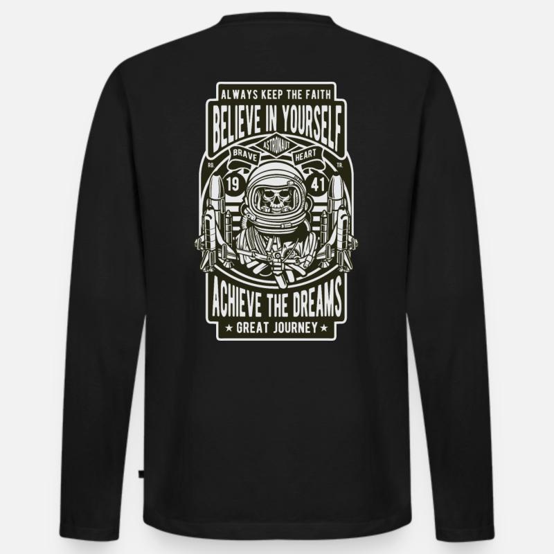 Dead Spaceman death Space - Männer Premium Bio Langarmshirt - Schwarz