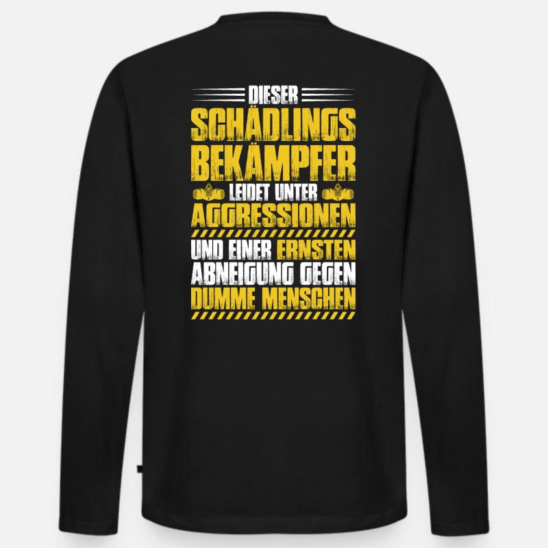 Schädlingsbekämpfer Kammerjäger Geschenk - Männer Premium Bio Langarmshirt - Schwarz