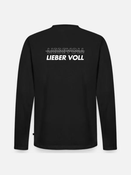 Liebevoll. Lieber voll - Männer Premium Bio Langarmshirt - Schwarz