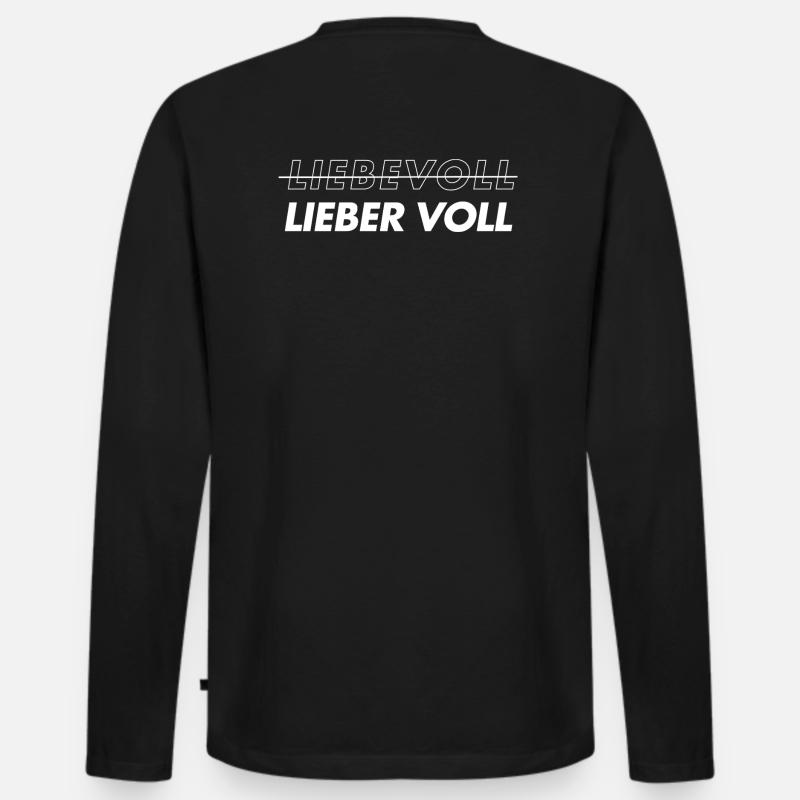 Liebevoll. Lieber voll - Männer Premium Bio Langarmshirt - Schwarz