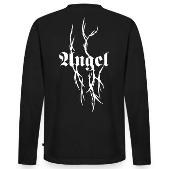 Gothic Thorns Typography - Men's Premium Organic Long Sleeve Shirt - black - Back - Nico (187cm)