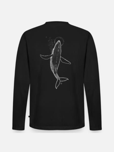 Walmond White Blumar - Männer Premium Bio Langarmshirt - Schwarz
