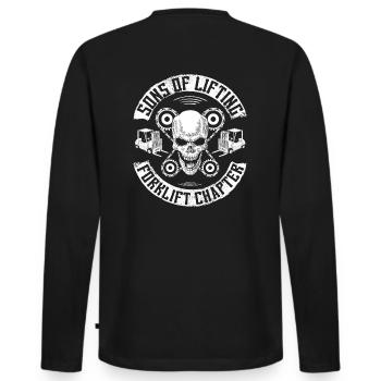 Staplerfahrer/Gabelstapler/Stapler/Lager/Geschenk - Männer Premium Bio Langarmshirt - Schwarz - Hinten - Nico (187cm)