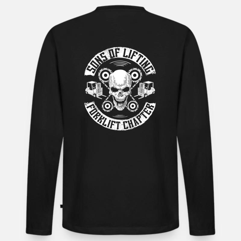Staplerfahrer/Gabelstapler/Stapler/Lager/Geschenk - Männer Premium Bio Langarmshirt - Schwarz