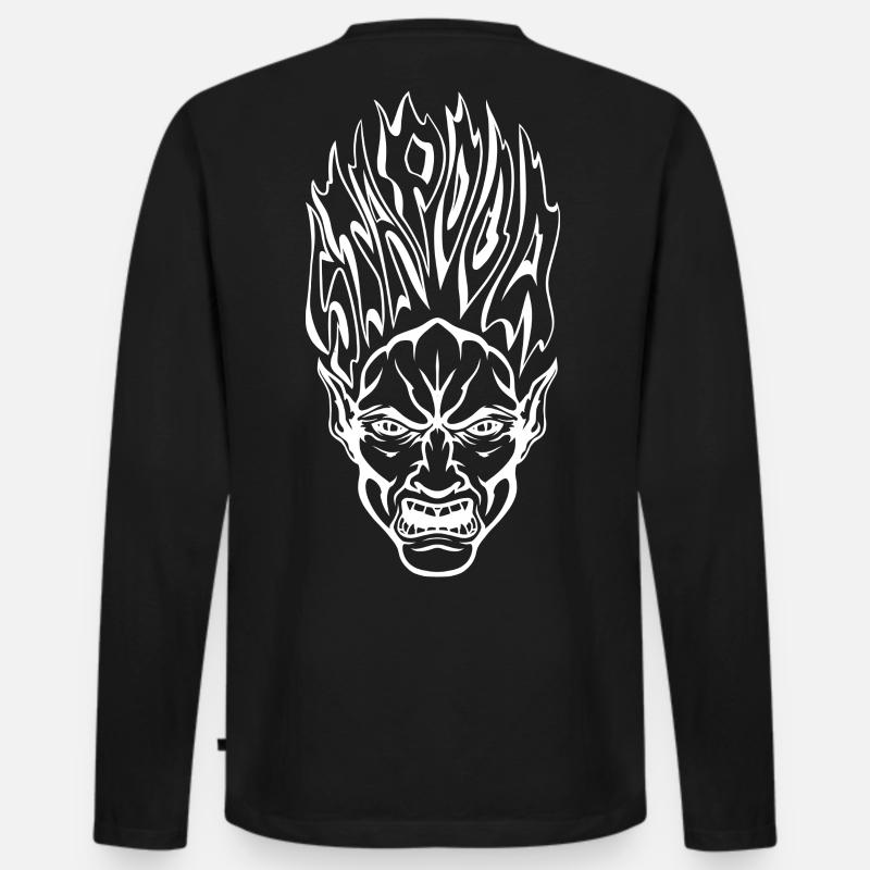 Stapooa dämon1 - Männer Premium Bio Langarmshirt - Schwarz