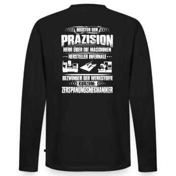 Zerspanungsmechaniker/Dreher/Fräser/Geschenk - Männer Premium Bio Langarmshirt - Schwarz - Hinten - Nico (187cm)