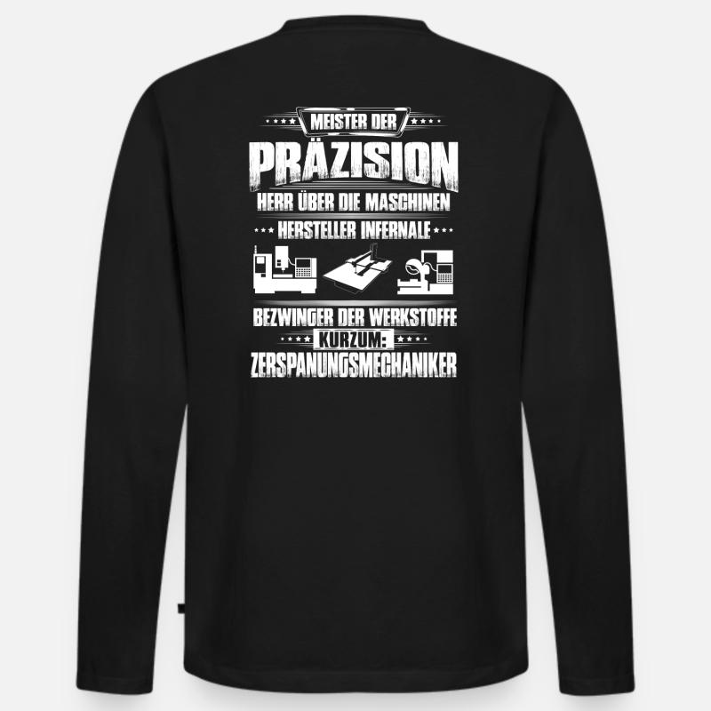 Zerspanungsmechaniker/Dreher/Fräser/Geschenk - Männer Premium Bio Langarmshirt - Schwarz