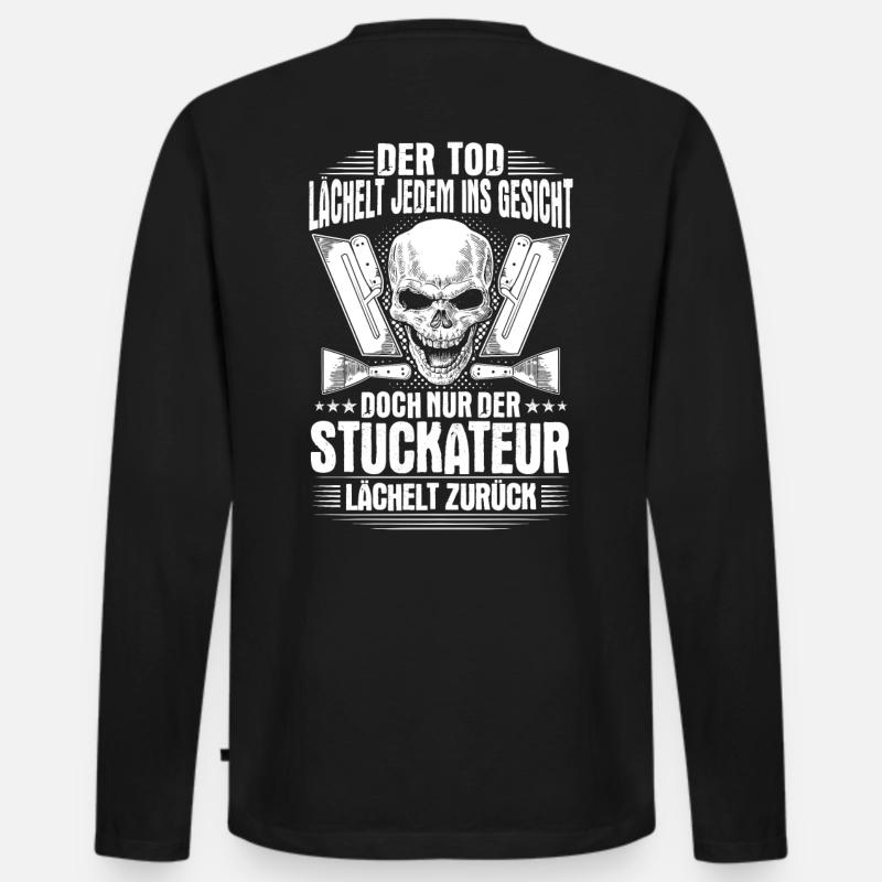 Stuckateur Gipser Stukkateur Verputzer Geschenk - Männer Premium Bio Langarmshirt - Schwarz