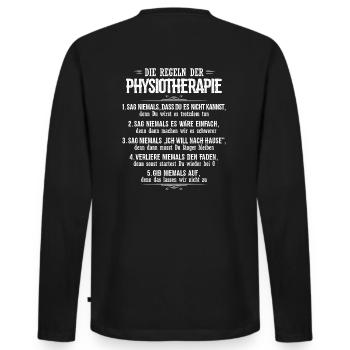 Physiotherapie/Physiotherapeut/Geschenk/Physio - Männer Premium Bio Langarmshirt - Schwarz - Hinten - Nico (187cm)