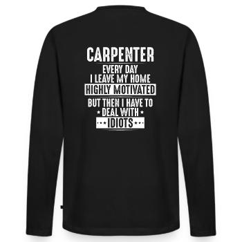 Carpenter joiner carpenter carpenter carpenter - Men's Premium Organic Long Sleeve Shirt - black - Back - Nico (187cm)