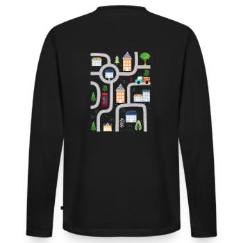 Tapis de jeu Tapis de jeu Carte routière Massage - T-shirt manches longues Premium bio Homme - noir - Dos - Nico (187cm)