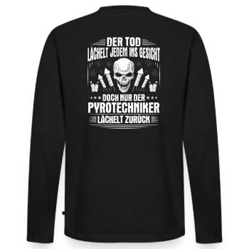 Pyrotechniker Feuerwerk Pyrotechnik Pyrotechnician - Männer Premium Bio Langarmshirt - Schwarz - Hinten - Nico (187cm)
