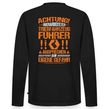 Triebfahrzeugführer/Lokführer/Eisenbahner/Geschenk - Männer Premium Bio Langarmshirt - Schwarz - Hinten - Nico (187cm)