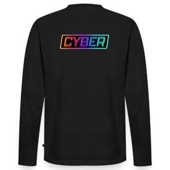 CYBER - T-shirt manches longues Premium bio Homme - noir - Dos - Nico (187cm)