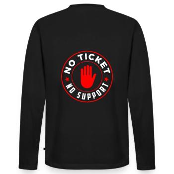 No Ticket No Support Computer Scientist IT Administrator - Men's Premium Organic Long Sleeve Shirt - black - Back - Nico (187cm)