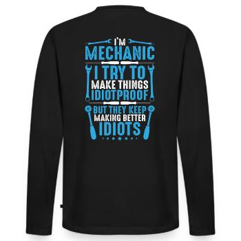 Mechanic Mechanic Mechanic Screwdriver - Men's Premium Organic Long Sleeve Shirt - black - Back - Nico (187cm)