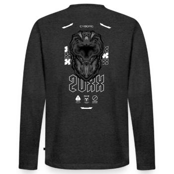 Cyborg 20XX - Men's Premium Organic Long Sleeve Shirt - heather anthracite - Back - Nico (187cm)