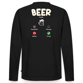 Klassisches Bierglas Motiv - Männer Premium Bio Langarmshirt - Schwarz - Hinten - Nico (187cm)