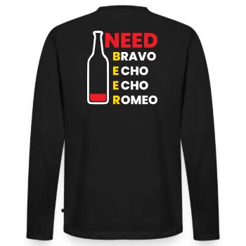 Lust for Life Bottle Design - Men's Premium Organic Long Sleeve Shirt - black - Back - Nico (187cm)