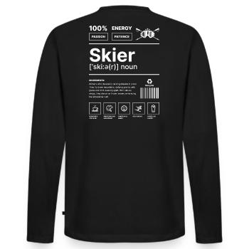 Skifahrer-Lebensstil - Männer Premium Bio Langarmshirt - Schwarz - Hinten - Nico (187cm)