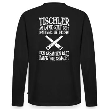 Cadeau menuiserie menuiserie menuiserie menuiserie - T-shirt manches longues Premium bio Homme - noir - Dos - Nico (187cm)