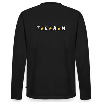 Team, #team - Men's Premium Organic Long Sleeve Shirt - black - Back - Nico (187cm)