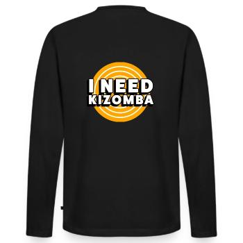 I Need Kizomba - Men's Premium Organic Long Sleeve Shirt - black - Back - Nico (187cm)