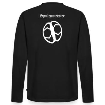 Spulenmeister für Sondengänger auf Schatzsuche - Männer Premium Bio Langarmshirt - Schwarz - Hinten - Nico (187cm)