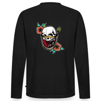 Ice contact - Men's Premium Organic Long Sleeve Shirt - black - Back - Nico (187cm)