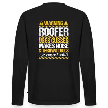 Roofers Roofing Roofing Plumber Roofer - Men's Premium Organic Long Sleeve Shirt - black - Back - Nico (187cm)