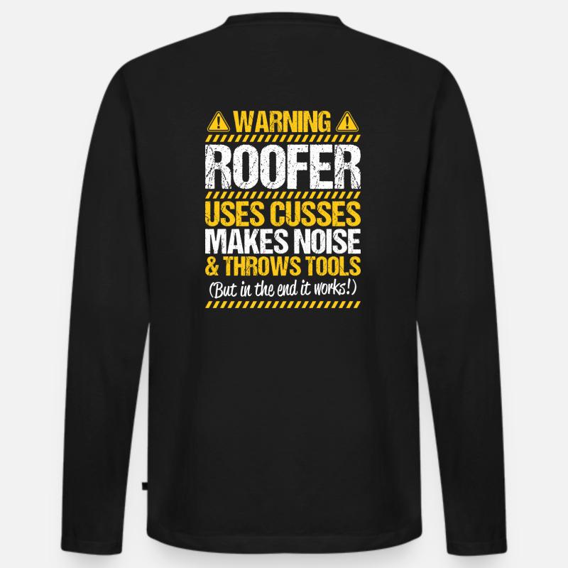 Dachdecker Dachdeckerei Dachklempner Roofer - Männer Premium Bio Langarmshirt - Schwarz