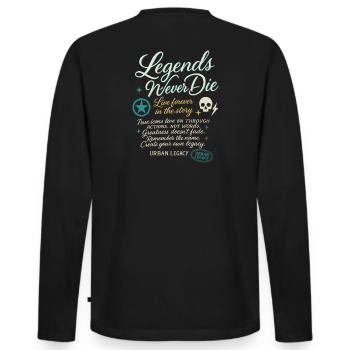 Urban Legacy Spruch Shirt - Männer Premium Bio Langarmshirt - Schwarz - Hinten - Nico (187cm)