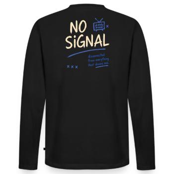 Pas de signal – Vibrations déconnectées - T-shirt manches longues Premium bio Homme - noir - Dos - Nico (187cm)
