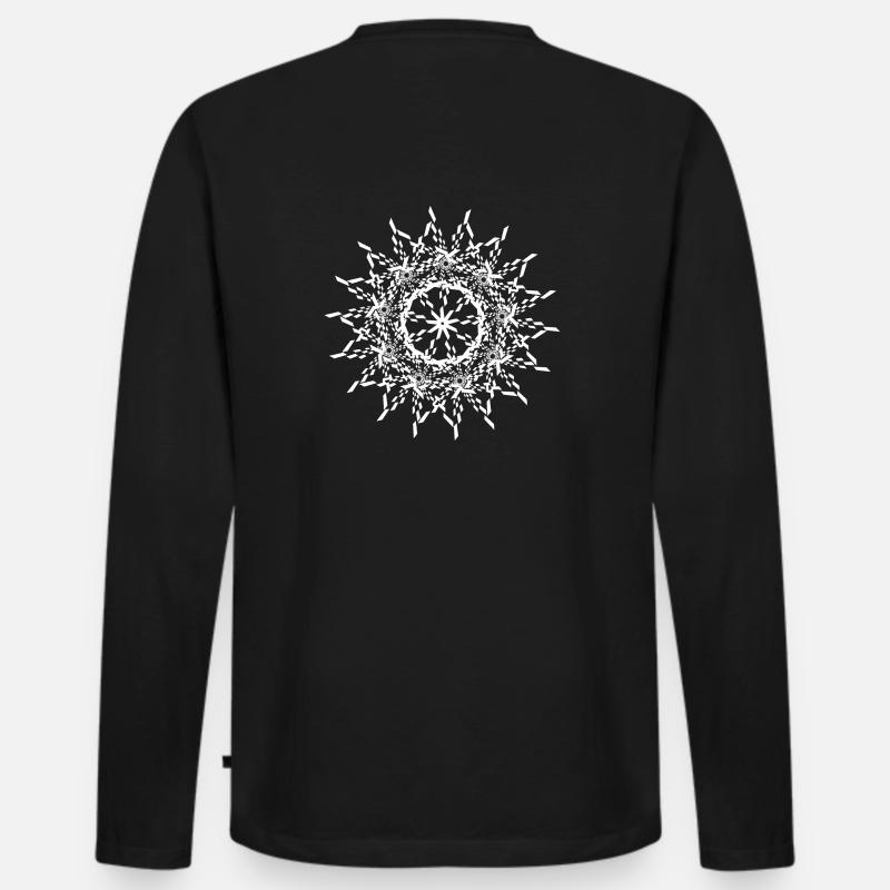Mandala Fraktale - Männer Premium Bio Langarmshirt - Schwarz