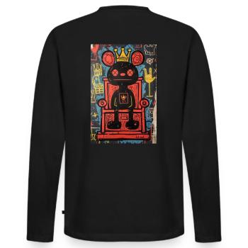 Roi de la mauvaise humeur - T-shirt manches longues Premium bio Homme - noir - Dos - Nico (187cm)