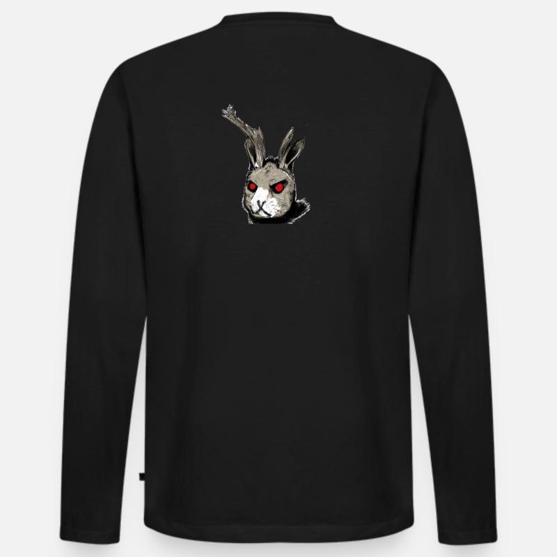 Cursedrabbit1back - Männer Premium Bio Langarmshirt - Schwarz