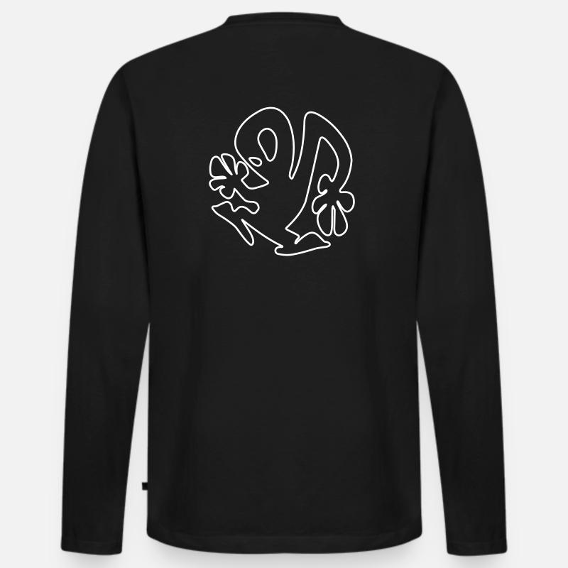 Plastikman White Logo Outline - Männer Premium Bio Langarmshirt - Schwarz
