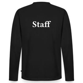Staff - Männer Premium Bio Langarmshirt - Schwarz - Hinten - Nico (187cm)