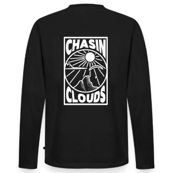Chasin Clouds Parapente Vecteur - T-shirt manches longues Premium bio Homme - noir - Dos - Nico (187cm)