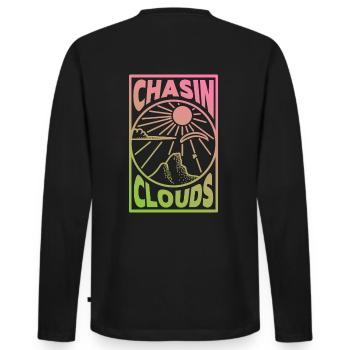 Chasin Clouds Paragliding Gradient - Men's Premium Organic Long Sleeve Shirt - black - Back - Nico (187cm)