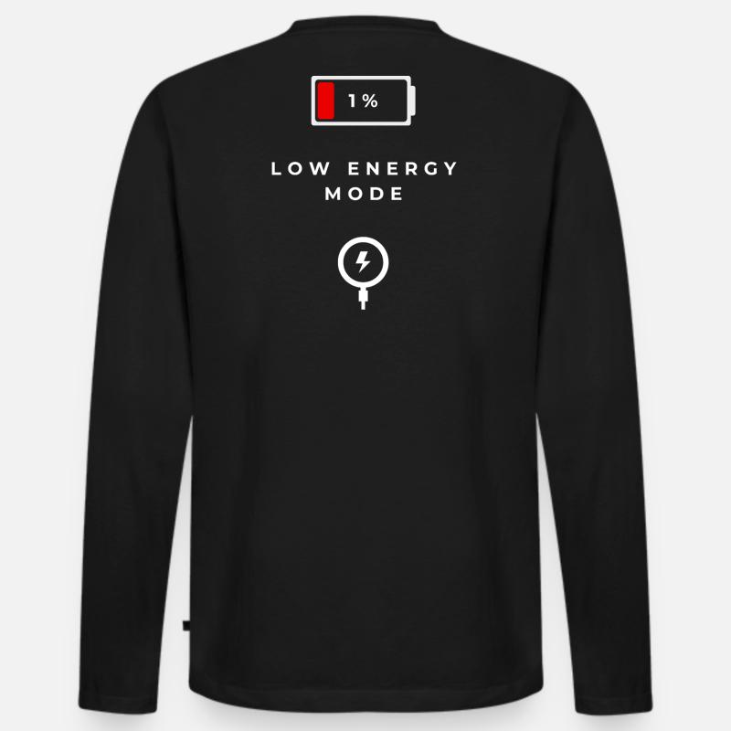 Niedrigenergie Modus Grafik - Männer Premium Bio Langarmshirt - Schwarz