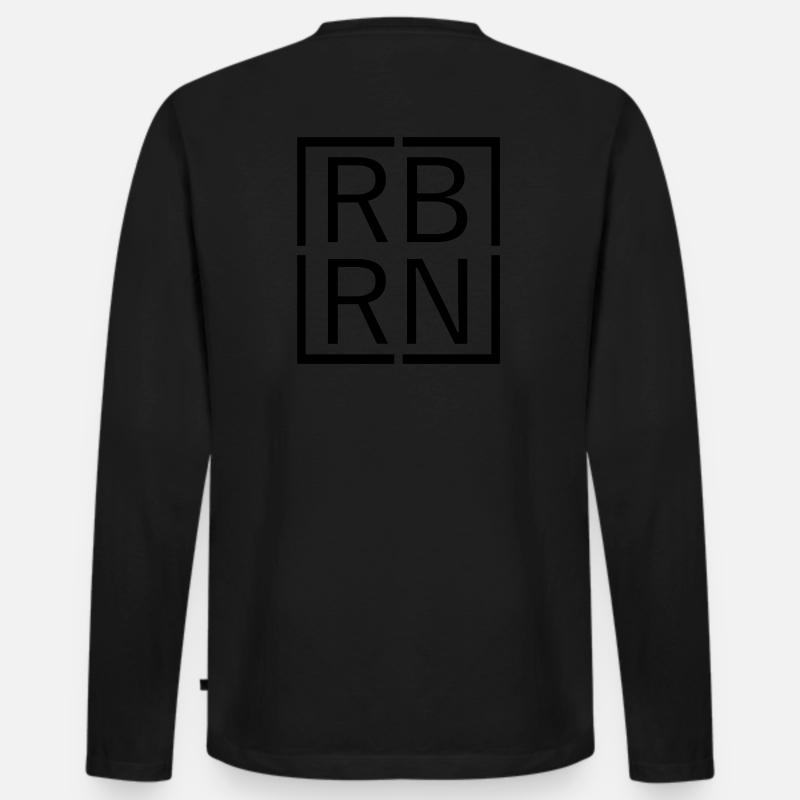 RBRN Reborn Logo - Männer Premium Bio Langarmshirt - Schwarz