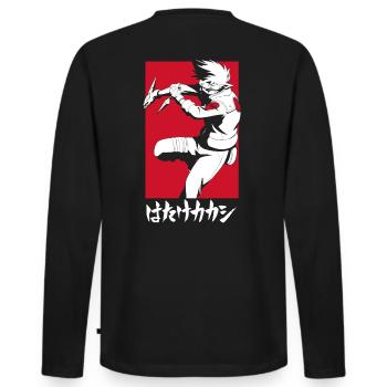 Naruto Shippuden Cool Kakashi Design - T-shirt manches longues Premium bio Homme - noir - Dos - Nico (187cm)